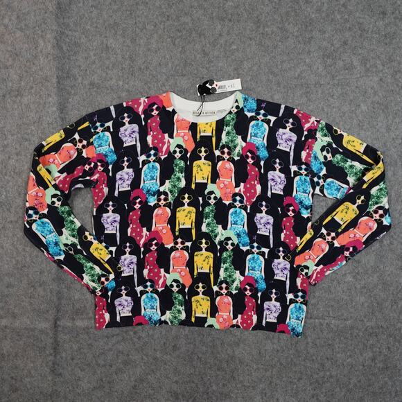Alice Olivia Sweater Women Small NWT Gleeson Printed Pullover Stace Face Rainbow - Picture 2 of 10